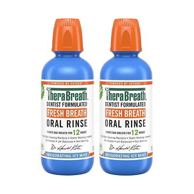 $21.46 • Buy 2 Pack, TheraBreath Fresh Breath Dentist Formulated Oral Rinse, Icy Mint, 16 FL