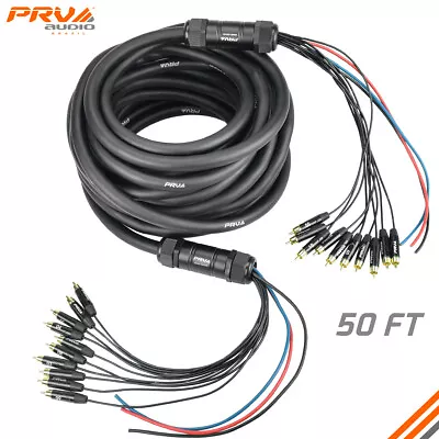 PRV Audio SNAKE 10RCA-50 Car Audio 50 Ft Medusa Cable 10 RCA Channels + 3 Power • $149.91