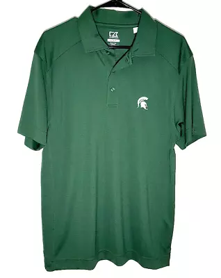 Michigan State Spartans Polo Shirt By Cutter & Buck | Polyester Mens Small • $16.95