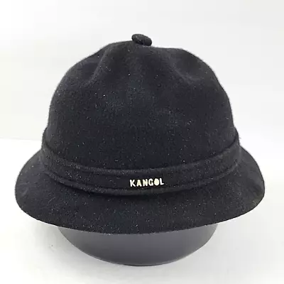 KANGOL Vintage Wool Grouser Mens Bucket Hat Medium Black Made In Great Britain • $33.99