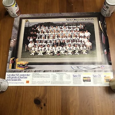 Vintage 1991 New Orleans Saints Team Old Poster Used 17 X22  • $12