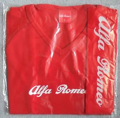 Alfa Romeo Tee Shirt Ladies Cotton V Neck Official Product Size 2 M New In Pack • £10.86