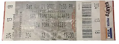 Rare Preseason Ticket Inaugural Season Pac Bell Park SF Giants Vs. Yankees Drwr • $29.99