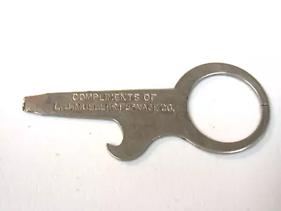 Vintage Advertising L. J. Mueller Furnace Company Bottle Opener Milwaukee Adv109 • $16.99