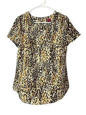 Merona Womens Short Sleeve Brown/black Animal Print Blouse Size Small (S) • $13.50