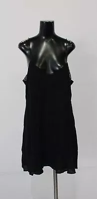 Zara Women's Spaghetti Strap Embroidered Mini Dress AG4 Black Size 2XL NWT • $23.99
