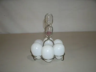 VTG  Egg Cooker Metal Rack  Hourglass Sand Timer Made In Japan+eggs • $22.50