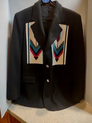 VINTAGE Men's Navajo Pioneer Wear Chimayo Blanket Aztec Jacket Size 44 • $249