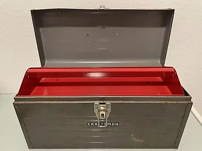 Craftsman Vintage Metal Tool Tackle Box Red Tray Single Latch 18 X 8 X 9 • $24.75