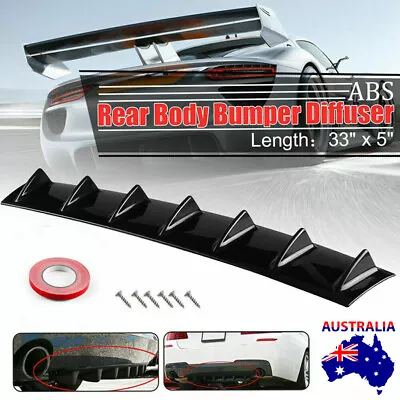 Universal Black 7 Shark Fins Car Rear Bumper Spoiler Wing Lip Diffuser Decor • $21.85