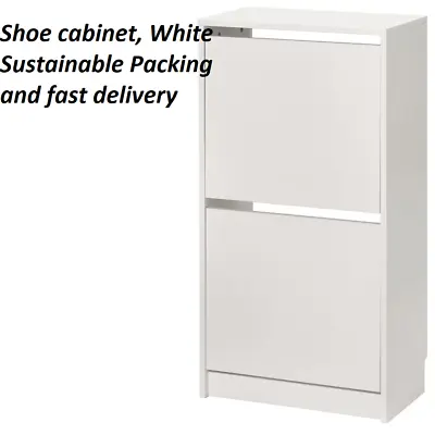 Shoe Cabinet 2 Drawer Storage Cupboard Rack Shelf Footwear Organiser Shoe Stand • £73.34