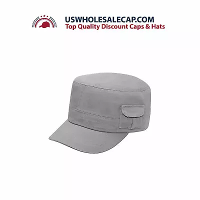 Plain Distressed Military Patrol Cadet Castro Baseball Cap Hat With Side Pocket • $10.99