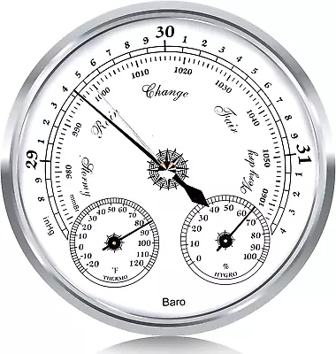 Outdoor Barometer Thermometer Hygrometer - 5In Barometer Weather Station • $51.99