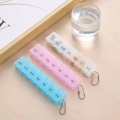 7 Weekly Day Daily Box Pill Organizer Medicine Tablet Week Storage Q2B3 • £1.67