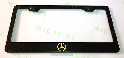 Mercedes Benz Logo Stainless Steel License Plate Frame Holder Rust Free Yellow  • $10