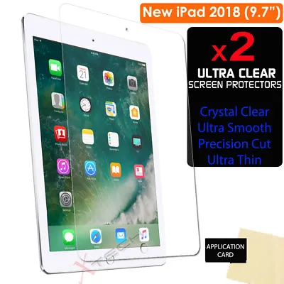 2x CLEAR Screen Protector Guard Covers For Apple IPad 9.7  2018 6th Generation • £2.89