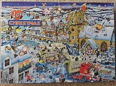 Gibsons 1000 Piece Jigsaw Puzzle  Mike Jupp  I LOVE  CHRISTMAS.  COMPLETE. • £5.99