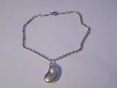 Tiffany & Co. Elsa Peretti Sterling Silver Mini Bean Tag Charm 7.5  Bracelet • $199.99