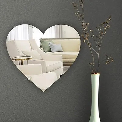£5.99 • Buy Wall Mirror HEART 20cm Acrylic Mirror *NO Drilling Needed* Personalised 4 FREE