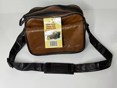 Rustic Genuine Leather 35mm SLR Shock Bag Camera Bag Vintage • $61.94