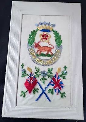 Rare Military: York And Lancaster Regiment: Ww1 Embroidered Silk Postcard • £15.99