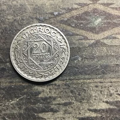 Coin Morocco Mohammed V 20 Francs AH 1366/1946 Paris EF B07 • $5