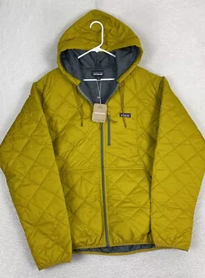 Patagonia Men's Diamond Quilted Bomber Sz XXL Hoodie Jacket Cosmic Gold • $109.88