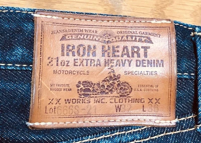 $448.65 • Buy IRON HEART 666S-21 21oz Selvedge Denim Jeans Slim Straight Motorcycle Biker W32