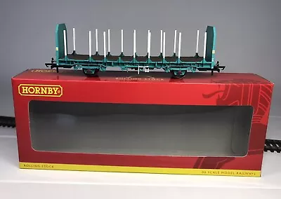 Hornby R6470 Ota Log Timber Wagon Green With White Stanchions Br 112182 - Boxed • £29.95