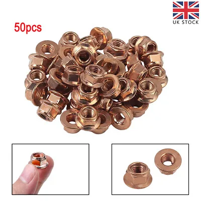 £7.43 • Buy 50pcs Exhaust Nuts M8 Copper Plated Turbocharger Manifold Screw Caps Kit Set