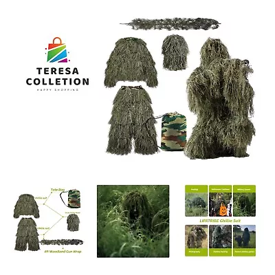 Ghillie Suit3D Camouflage Hunting Apparel For MenJacket PantsHoodAdult A... • $69.99