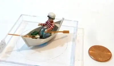 Gillick Dollhouse Miniature Fishermanman In Tiny Boat Signed/dated 1989 • $65