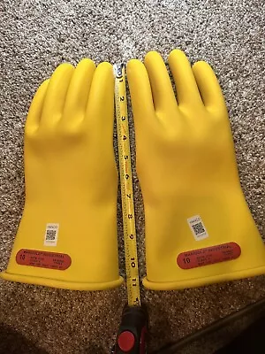 Marigold Industrial High Voltage Electrical Rubber Gloves 11” Size 10 • $75