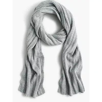 J Crew 100% Cashmere Ribbed Scarf In Everyday Cashmere In Grey • $60