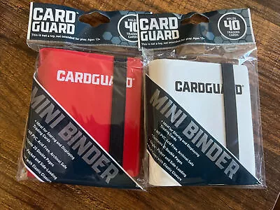 Card Binder Card Guard Mini Binder With Strap Holds 40 Cards - NEW 1 Red 1 White • $17