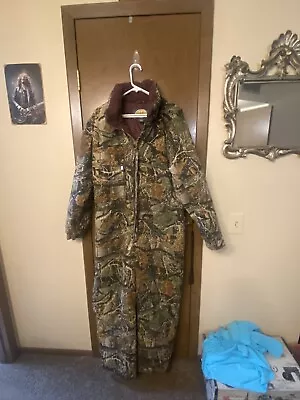 New Cabelas Insulated Zip Closer Coveralls Snow Suit Camo Size Large Tall • $58