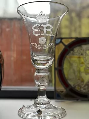 £600 • Buy Rare Edward VIII Coronation Glass Coin Goblet 1936
