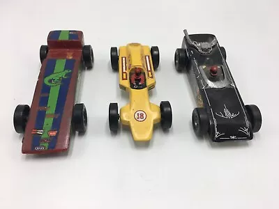 Lot Of Vintage Hand Made Pinewood Derby Boy Scout Folk Art Cars • $29.95