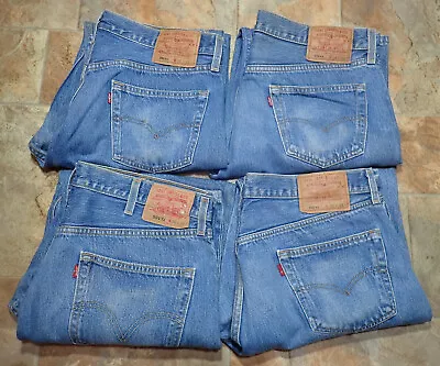 Vintage Levis 501 XX Mens Button Fly Denim Jeans Lot Of 4 Pairs Tag Size 38X33 • $65