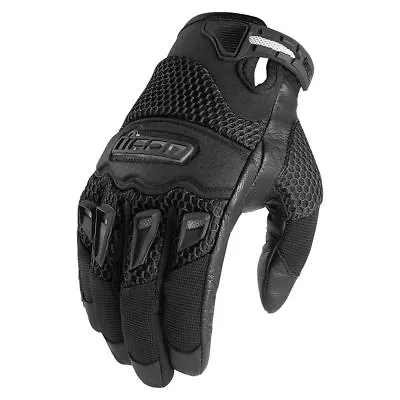 New Mens Icon Twenty-Niner/29er CE BLACK Motorcycle Street Bike Gloves ALL SIZES • $35