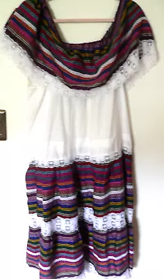 Handmade Senorita Spanish Dress Halloween Costume Multicolored Dress. Size Large • $22.40