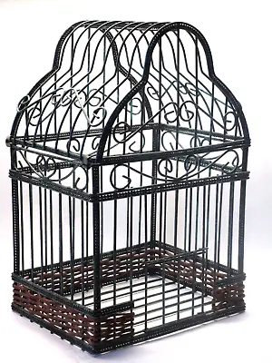 Vintage Decorative Green Wire Bird Cage • $14.50