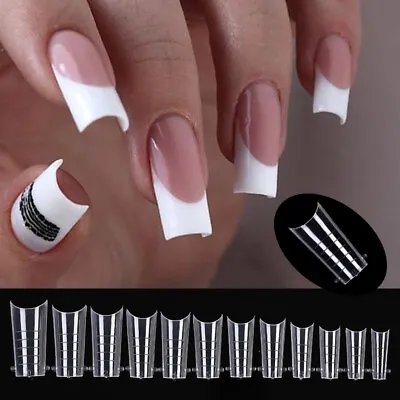 60Pcs False Nail Tips Mold Tips Extension Building  Clear Nail Art Ballet Almond • $2.35