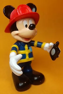 Disney Figurine Mickey Mouse Firefighter PVC Articulated Figure Toy • $7.49