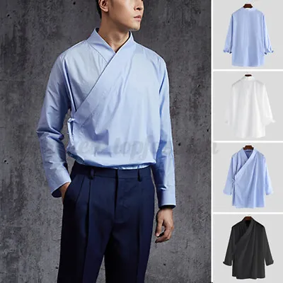 Rero Men Chinese Kimono Style Shirts Cotton Style Blouse Tops Hippy Party Shirts • $22.13