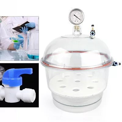 $64 • Buy Laboratory Desiccator Vacuum Jar Dessicator PP/PC Vacuum Dryer With Lid US
