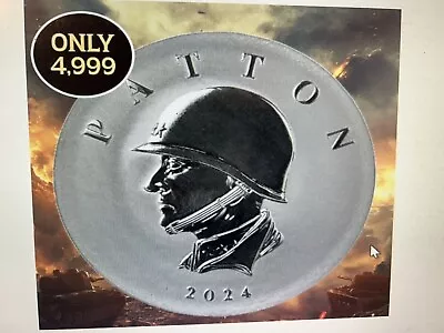 2024 - 5 Oz COMMANDER PATTON Silver Coin .9999 Fine Silver Bu - Commander Series • $199.99