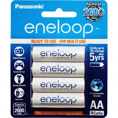 Eneloop Aa Battery 4 Pack Rechargeable Batteries  • $35.88