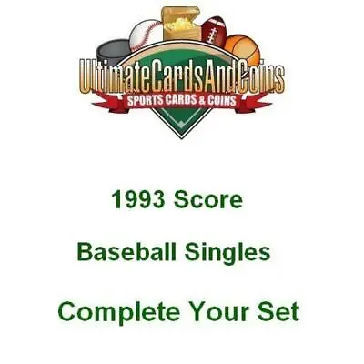 1990 Score Baseball Singles 221-440 NM-MT Complete Your Set • $0.99