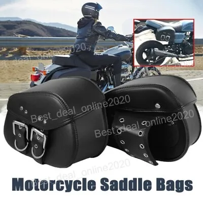 $59.89 • Buy US Motorcycle Side Saddle Bags For Yamaha V-Star XVS 650 1100 Custom Silverado